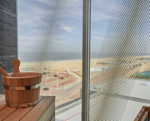 Inntel Hotels Den Haag Marina Beach - Wellness Sea View kamer - hotelkamer met privé sauna uitzicht 1500x1000